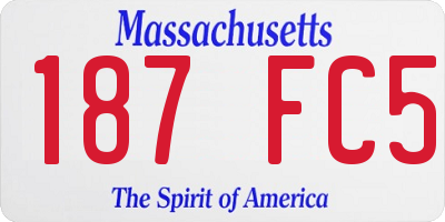 MA license plate 187FC5