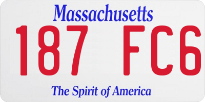 MA license plate 187FC6