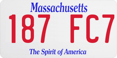 MA license plate 187FC7