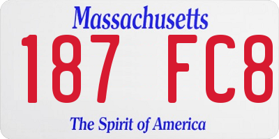 MA license plate 187FC8