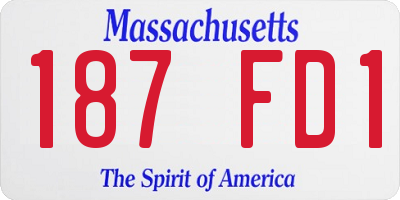 MA license plate 187FD1