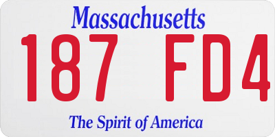 MA license plate 187FD4