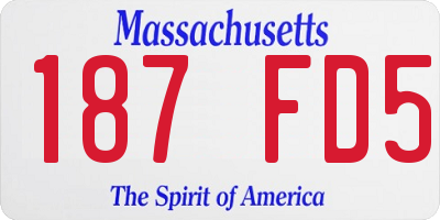 MA license plate 187FD5