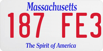 MA license plate 187FE3