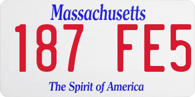 MA license plate 187FE5