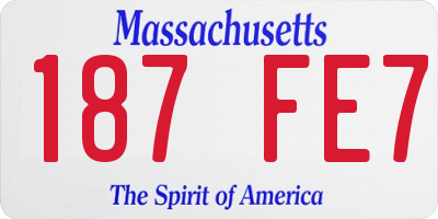 MA license plate 187FE7