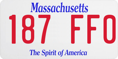 MA license plate 187FF0