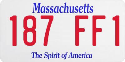 MA license plate 187FF1
