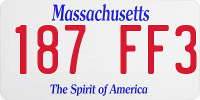 MA license plate 187FF3