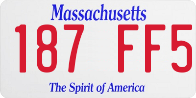 MA license plate 187FF5
