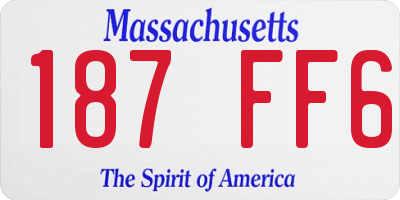 MA license plate 187FF6