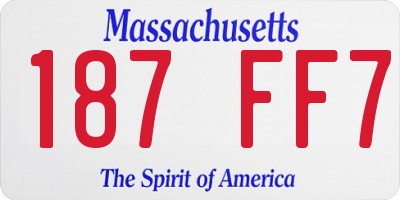MA license plate 187FF7