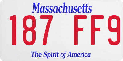 MA license plate 187FF9