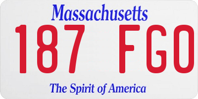 MA license plate 187FG0