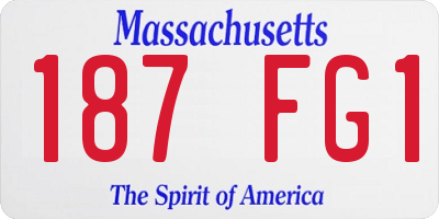 MA license plate 187FG1