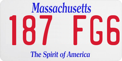 MA license plate 187FG6