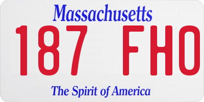 MA license plate 187FH0