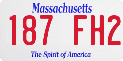 MA license plate 187FH2