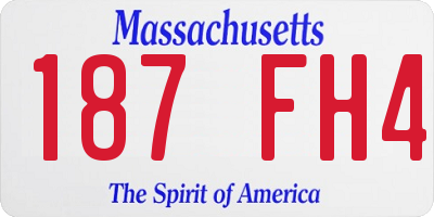 MA license plate 187FH4