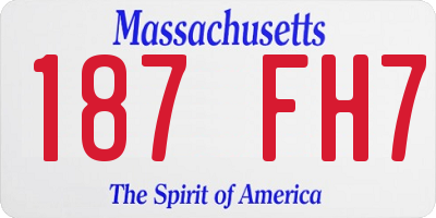 MA license plate 187FH7
