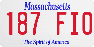 MA license plate 187FI0