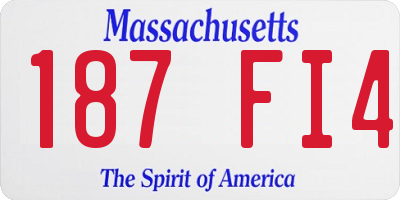 MA license plate 187FI4