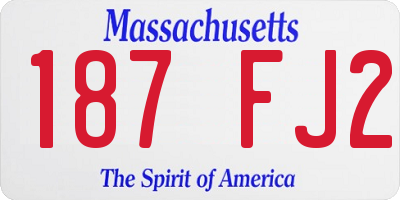 MA license plate 187FJ2