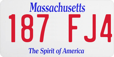 MA license plate 187FJ4