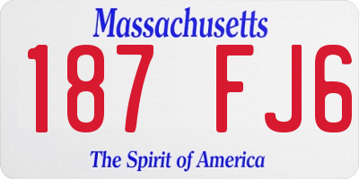 MA license plate 187FJ6
