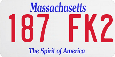 MA license plate 187FK2