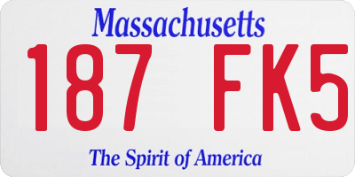 MA license plate 187FK5