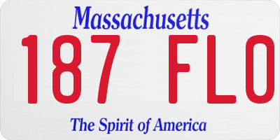 MA license plate 187FL0