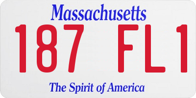 MA license plate 187FL1