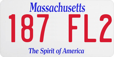 MA license plate 187FL2