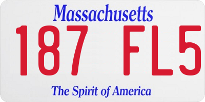 MA license plate 187FL5
