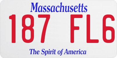 MA license plate 187FL6