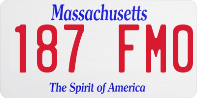 MA license plate 187FM0