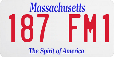 MA license plate 187FM1