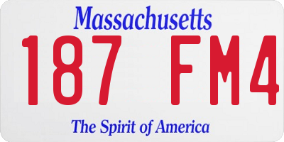 MA license plate 187FM4