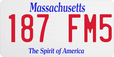 MA license plate 187FM5