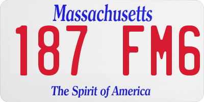 MA license plate 187FM6