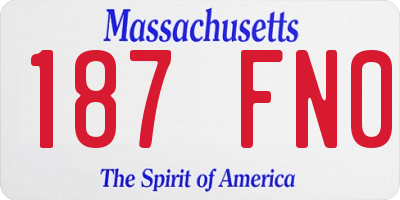 MA license plate 187FN0