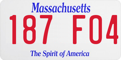 MA license plate 187FO4