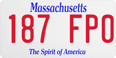 MA license plate 187FP0
