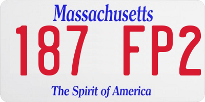 MA license plate 187FP2