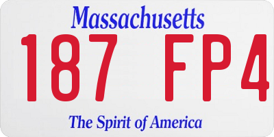 MA license plate 187FP4