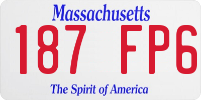 MA license plate 187FP6
