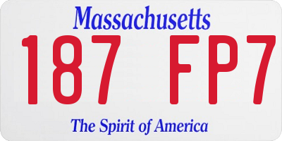 MA license plate 187FP7