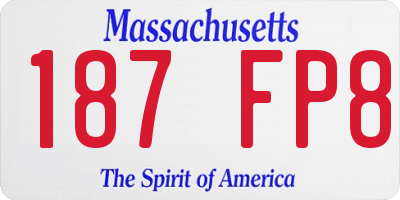 MA license plate 187FP8