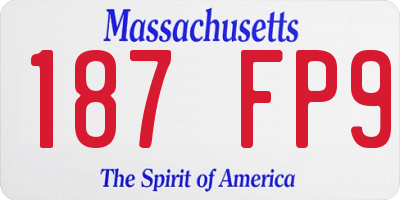 MA license plate 187FP9